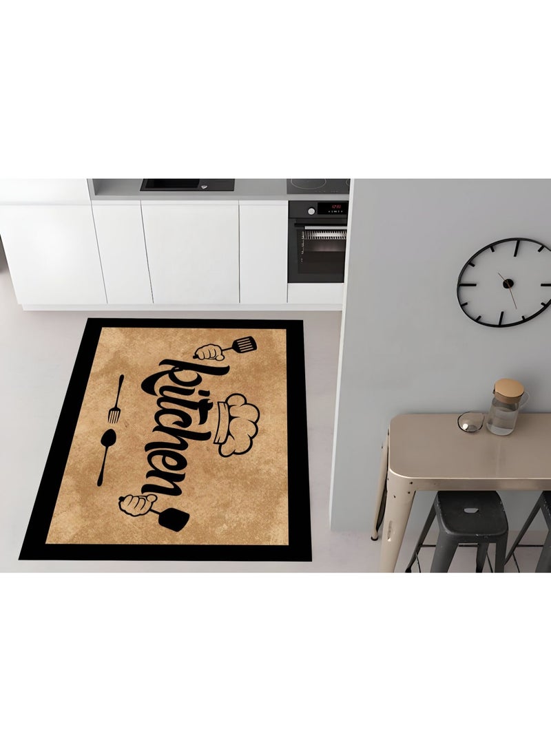 Modern 3D Kitchen Runner Rug - 120x180 cm - Non-Slip Dots Backing - Washable - Creative "Kitchen" Design - Image 1